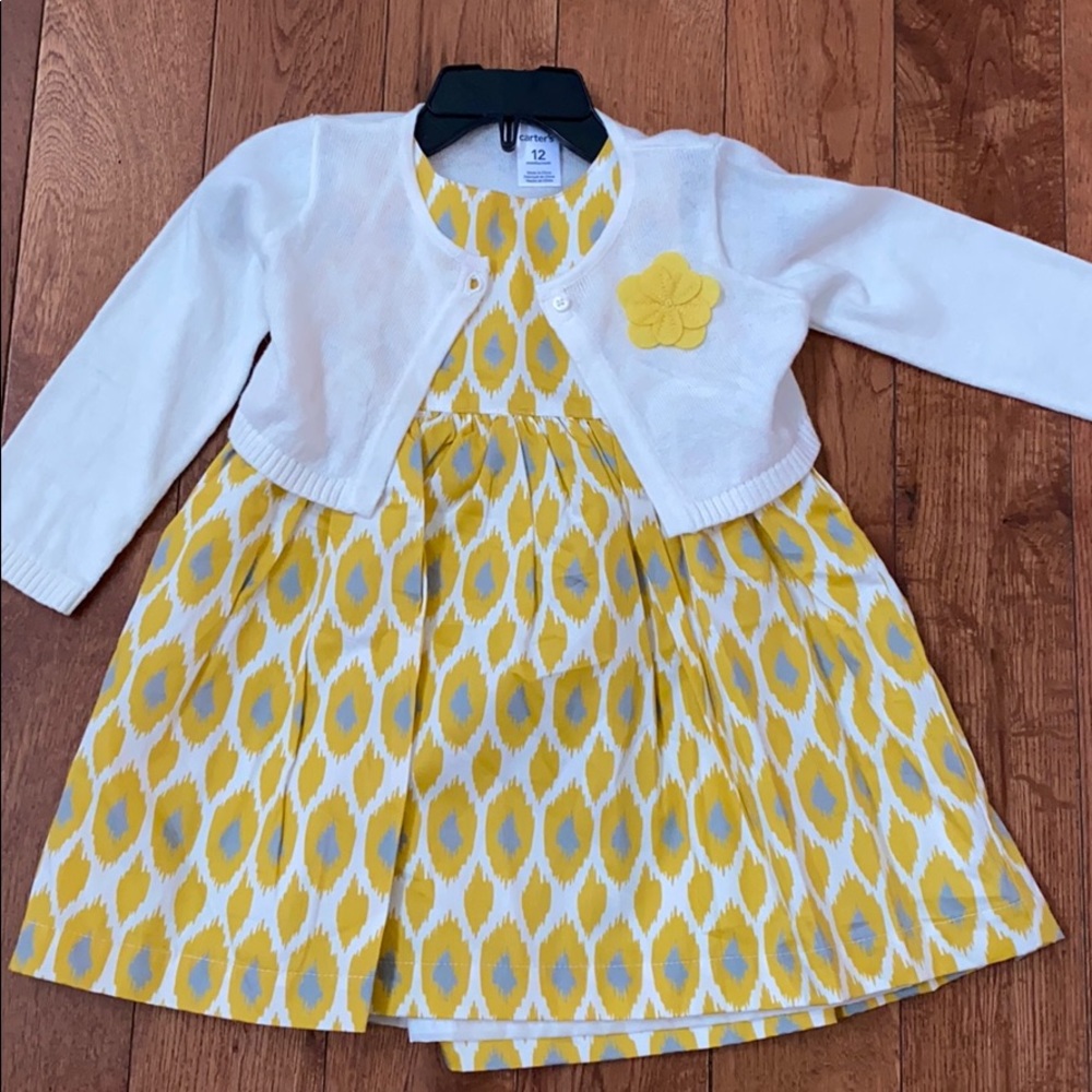 *NEW* fall dress and cardigan set 12 mos.